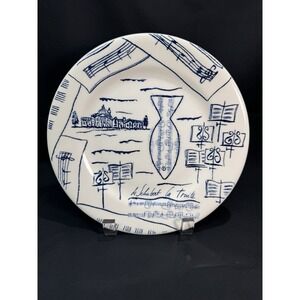 Faiencerie De Gien Violin 8" Salad Plates Set Of 2 Made In France